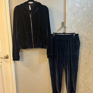 Fabletics Velour Hoodie and Velour Jogger Set